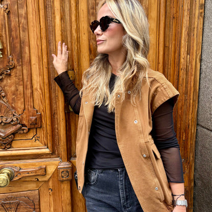CHALECO LUXE CARAMEL