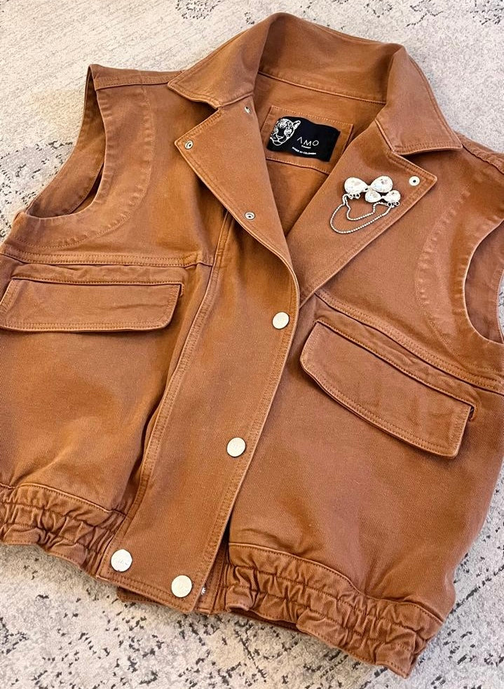 CHALECO LUXE CARAMEL