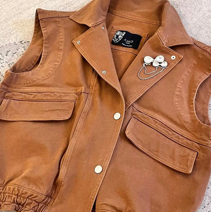 CHALECO LUXE CARAMEL